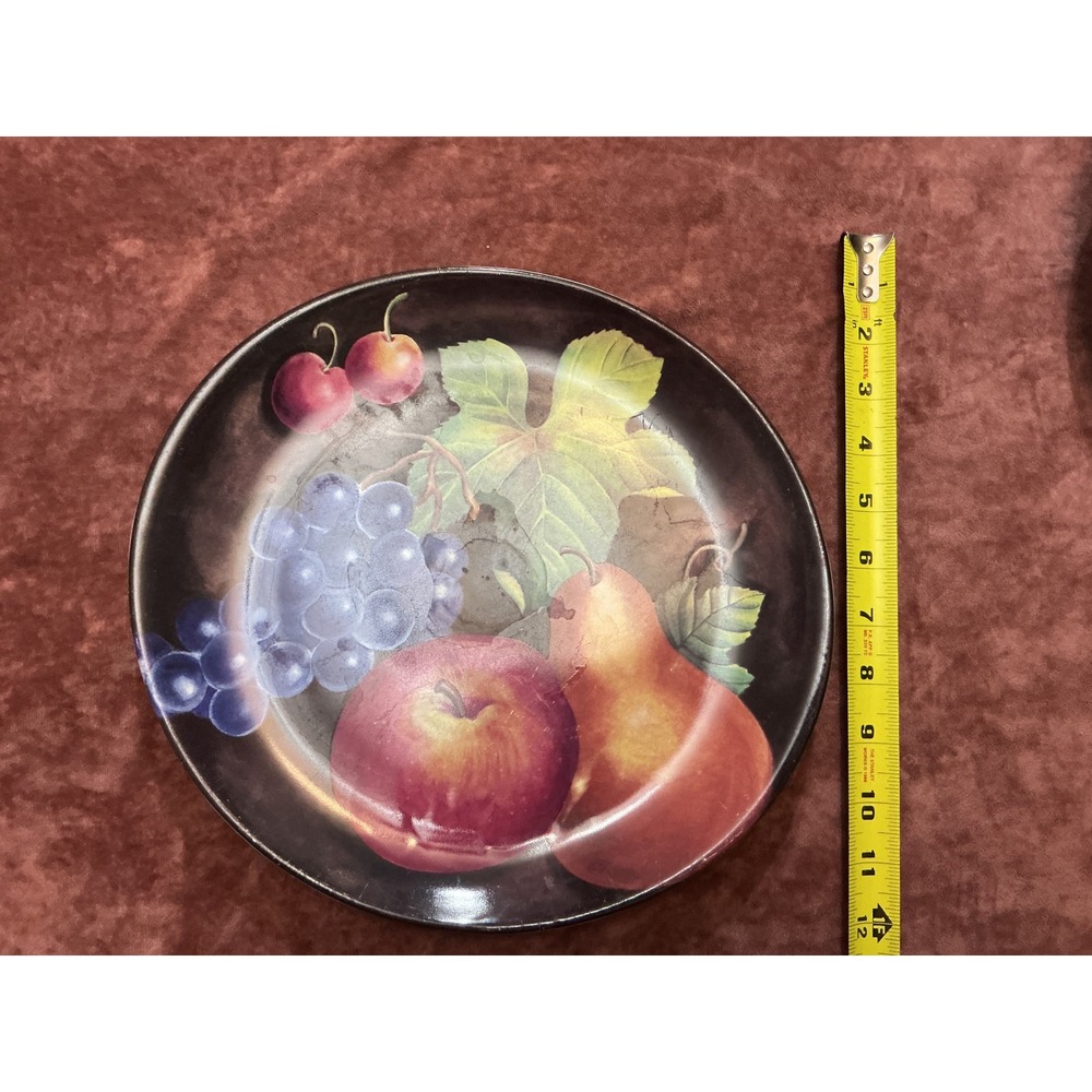 Furio Home Indonesia Fruit Motif Dinner Plates Set of 6 Apple Pear Grape Cherry - Picture 5 of 10